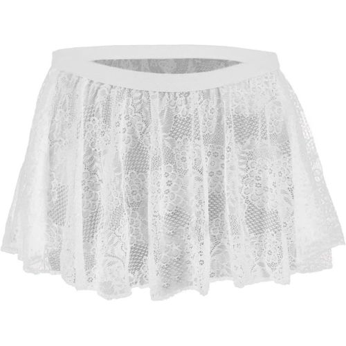 Asas-Culotte Sexy Pour Homme Sissy Knickers Slip Stretch Taille Basse Dentelle Grande Jupe Plate Dentelle Transparente Robe Chaude Kilt Lingerie Érotique