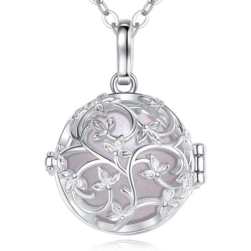 Asas-Eudora Harmony Ball Collier Bola De Grossesse Pour Femme Enceinte,Collier Arbre De Vie Pendentif Bola Mexicain Pour Femme,Cadeau Pour Future Mère Bijoux,Chaîne 114 Cm + 76cm
