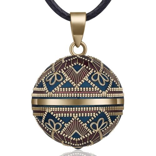Asas-Eudora Harmony Ball Rétro Le Style Collier Bola De Grossesse,Musique Souhaitant Carillon Boule Pendentif Collier Pour Femmes Dames Meilleur Cadeau De Bijoux,76,2cm+114cm
