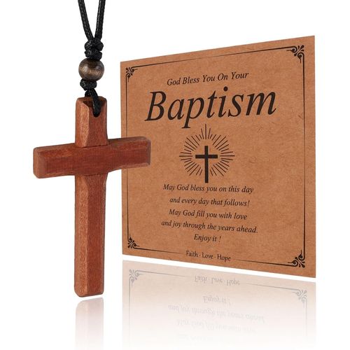 Asas-Pendentif Croix En Bois Naturel Collier Pour Hommes Femmes Rétroviseur De Voiture Charms Pendentif Cadeau Religieux