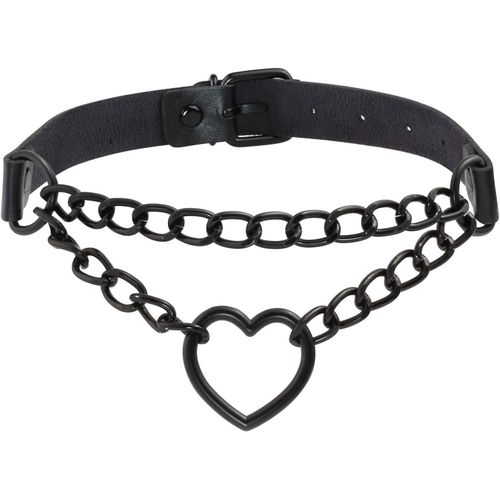 Asas-Pu Cuir Punk Colliers Ras Du Cou Cercle/Coeur Charme Collier Réglable Collier Pour Les Femmes