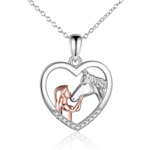 Asas-Collier Fille Et Cheval Pour Filles Bijoux De Cheval En Argent Sterling Cadeaux De Cheval Pour Femme 18