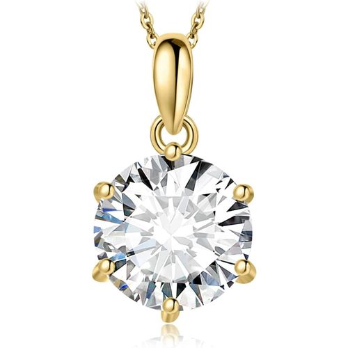 Asas-0.5-3ct Classique Moissanite Pendentif Taille Rond Solitaire Argent 925 Femme,Plaqué Or Jaune Or Rose Collier Chaine Diamant Simulé Mariage Mariee 45cm,Ensemble Parure De Bijoux Cadeau