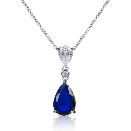 Asas-Collier Pendentif En Goutte En Argent Sterling 925,Pierre De Couleur Blanc,Vert,Bleu Ou Rouge,Argent Massif,Bijoux Femme Avec Écrin Cadeau
