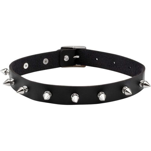 Asas-Femmes Hommes Cool Punk Goth Métal Spike Clouté Pu Collier En Cuir Noir Collier Ras Du Cou