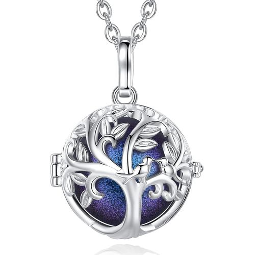 Asas-Eudora Harmony Ball Collier Bola De Grossesse Pour Femme Maman,Arbre De Vie Pendentif Bola Ange Carillon,Boule De Souhaits Cloche Musicale Bijoux Cadeau,114,3 Cm + 76,2 Cm