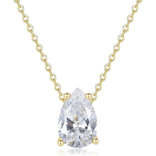 Asas-Collier Argent 925 Femme,Pendentif Goutte D'eau Pour Femmes,Collier Zircon Cubique Pour Elle