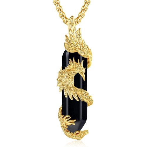 Asas-Collier Phénix Cristal Pendentif,Quartz Rose Pour Femme Cristal Bijoux Mythiques Bonheur Pierre Personnalisé Cadeau Maman Femme