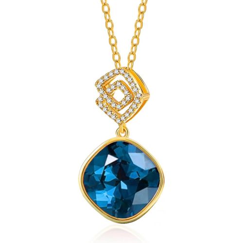 Asas-Autriche Cristal Zircon Pendentif Diamant Infinity Collier Plaqué Or 18k Pierre Précieuse Pierre De Naissance Déclaration Bijoux Cadeau Pour Femme Maman Fille Petite Amie