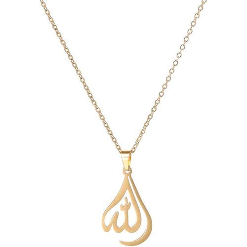 Asas-Collier Avec Pendentif Allah Islamique Musulman En Acier Inoxydable Pour Homme Et Femme