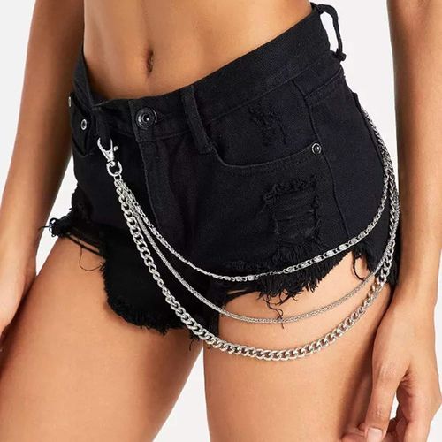 Asas-Portefeuille Hip Hop Punk Pantalons Chaîne Ceinture Argent Hipster Jeans Pour Femmes Et Filles