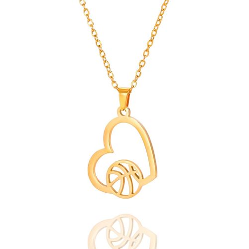 Asas-Collier De Volleyball Creux En Acier Inoxydable-Collier De Basket-Ball Minimaliste-Bijoux De Sport-Cadeau Pour Adolescent,Fille,Garçon