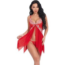 Asas-Lingerie Jupe Sexy Femme Coquine Hot Chic Transparente Short Dentelle Nuisette Ensemble Lingerie Femme Avec Boucle Sur Le Devant