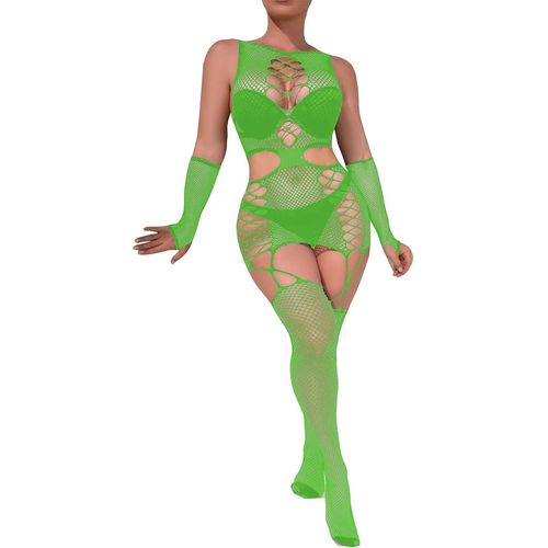 Asas-Lingerie Femme En Résille Mini Robe Vêtements De Nuit Bas Sous-Vêtements Résille Pas De String Porte Jarretelle Babydoll