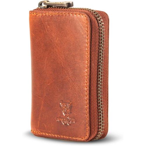 asas-| Basel | Étui Pour Cartes De Crédit En Cuir Pour Homme Avec Fermeture Éclair Sur Tout Le Pourtour | Étui Pour Cartes De Visite Avec Compartiment À Monnaie Et Boîte Cadeau Au Format Portrait |