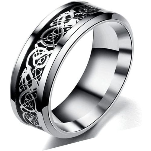Asas-Bague Homme Dessin Dragon,Bague Homme En Acier Inoxydable,Style Simple Bague Homme Bleu/Argent/Or,Fantaisie Bijoux Cadeaux