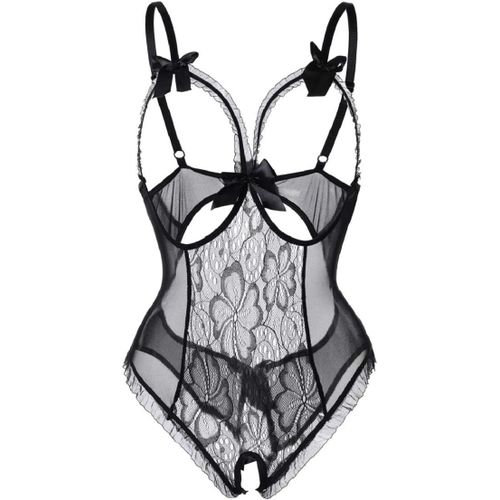 Asas-Bodys Sexy Femmes Sous-Vêtements Babydolls Nuisettes Ensemble De Lingerie,Sexy Lingerie Femme Perspective De Dentelle Babydoll Sous-Vêtements Soutien-Gorge Ouverte Non G-String Vêtement