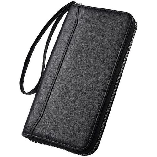 asas-Portefeuille Long Pour Homme,Portefeuille Rfid,Portefeuille Multi-Cartes,Portefeuille Zippé Pour Homme-Simple Et Beau