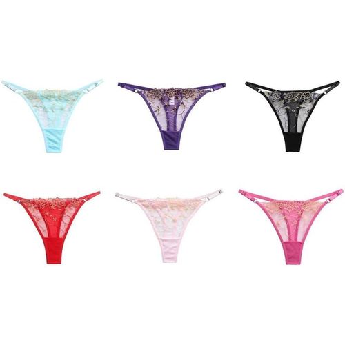 Asas-String Femme Lot De 6 Sexy Chic Mesh Tangas Slips Stretch Taille Moyenne Culottes Grande Taille Culotte Grille Ficelle Slips Culottes Et Lingerie Transparent Érotique Sous-Vêtements Stretch