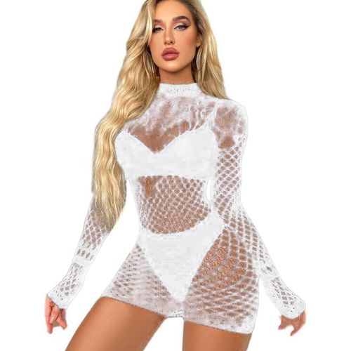 Asas-Femme Bodystocking Sexy Robes En Résille Robes Lingerie À Manches Longues Transparente Bodystocking En Maille Tenue Sexy Vêtements Pour Romantique Date Porter Vêtements De Charme