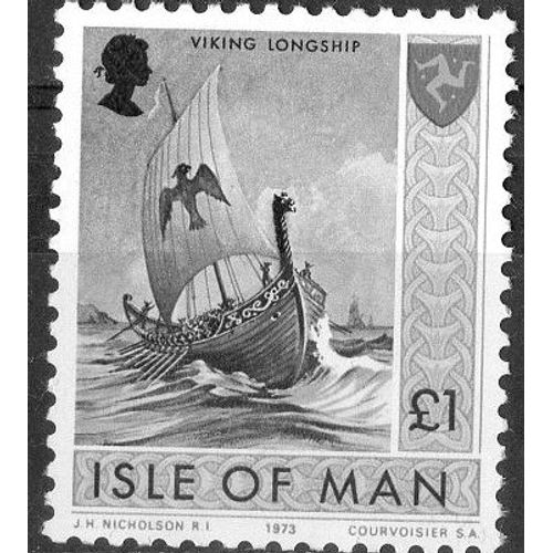 Ile De Man Timbre Bateau Viking 1973