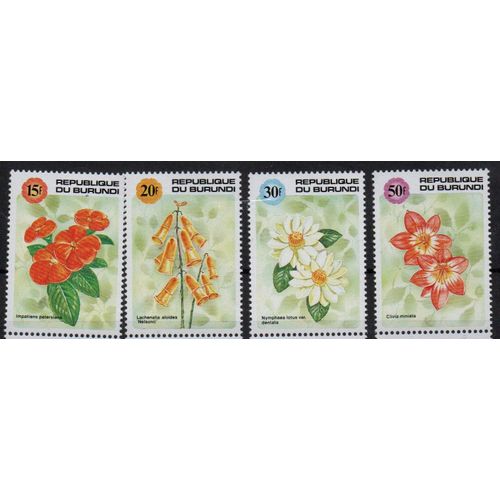 Burundi Timbres Les Fleurs 1992