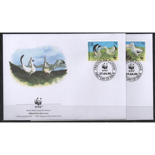 Tristan Da Cunha Enveloppes Animaux : Les Albatros 1999 ,4 Fdc