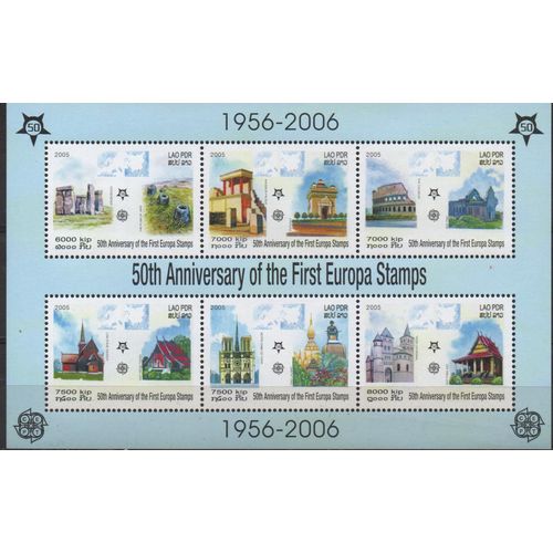 Laos Timbre Europa 1956-2006