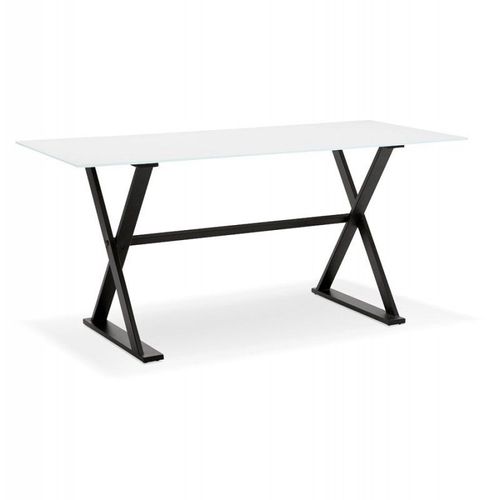 Table Design En Verre "Trinidad" 160cm Blanc