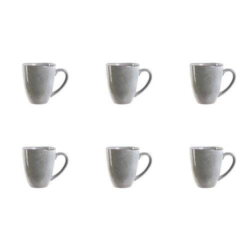 Paris Prix - Lot De 6 Mugs "Au Grès Du Temps" 12cm Gris