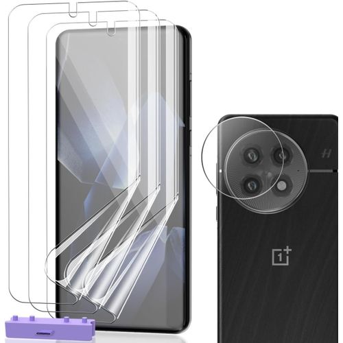 Kalanka-4 Pi¿¿Ces Protection D'¿¿Cran Pour Oneplus 13r, Protecteur D'¿¿Cran Flexible Film 3 Pi¿¿Ces Et Verre Tremp¿¿ Protection D'objectif 1 Pi¿¿Ces. Anti-Rayure Haute D¿¿Finition Protection Pour Oneplus 13