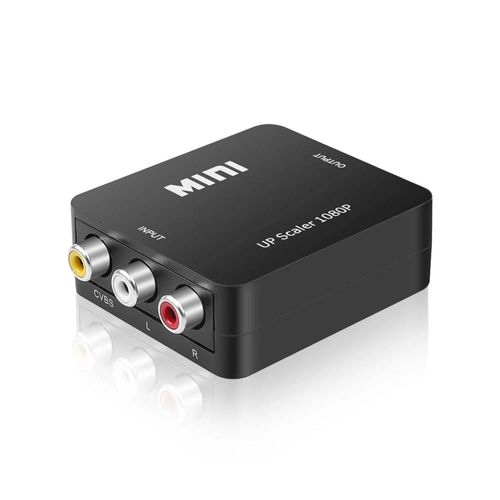 Convertisseur AV vers HDMI 1080P HD RCA vers HDMI, adaptateur AV2HDMI AV/CVSB vers HDMI, commutateur AV vers HDMI, adaptateur HD-MI-Noir