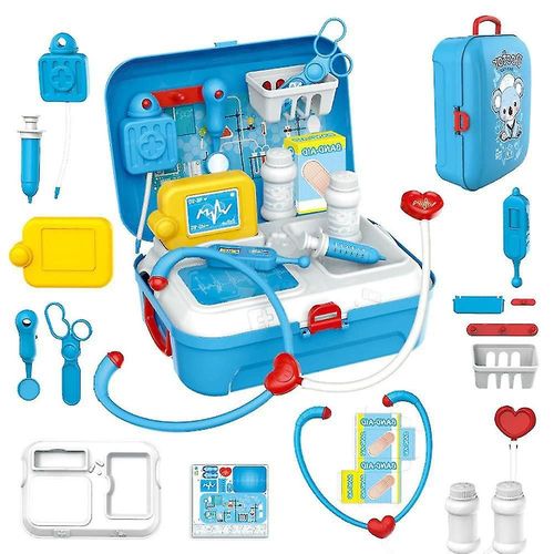 Paquet De 17 Enfants Faisant Semblant De Docteur Ensemble Sac À Dos Portable Kit Médical Jouets De Cosplay