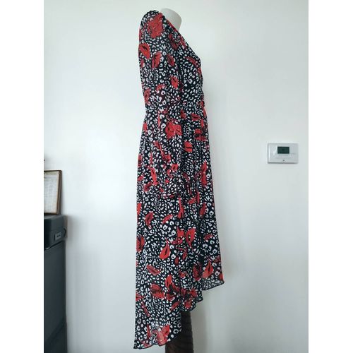Robe En Voile Asymétrique Imprimé Floral