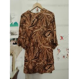 Robe Marron Motifs Noirs/Beiges 38 M H&M.