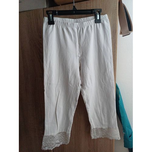 Leggings Blanc Avec Dentelle