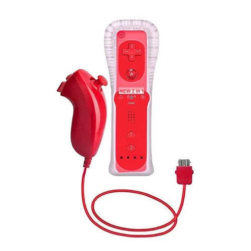 Ensemble De Contrôleur Dahchuck, Motion Plus, Télécommande Wii, Manette De Jeu Pour Le Contrôle Des Jeux Nintendo Wii, 1 Paire-Red