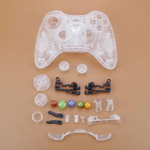 Boîtier En Plastique Chromé Rigide Pour Manette Sans Fil Xbox 360, Coque Avant Et Arrière Avec Boutons Complets-Effacer