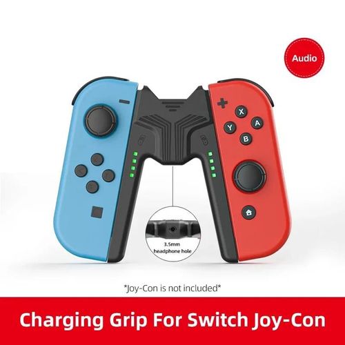 Prise De Charge Pour Manette De Jeu Nintendo Switch Joycon, Support Rapide, Station De Charge, Accessoires-Black With Audio