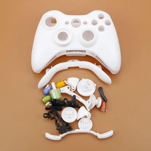 Boîtier En Plastique Chromé Rigide Pour Manette Sans Fil Xbox 360, Coque Avant Et Arrière Avec Boutons Complets-White