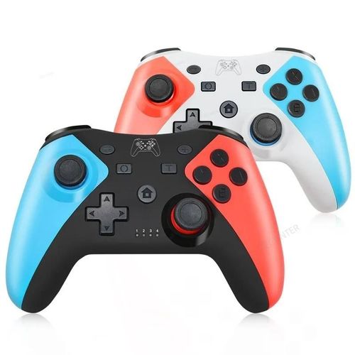 Manette Bluetooth Sans Fil Pour Nintendo Switch Pro, Manette De Jeu Compatible Avec Switch Pro, Oled, Lite, Pc, Android-2pcs Bw