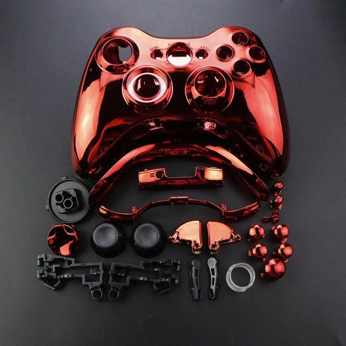 Manette De Jeu Sans Fil Xbox 360, Boîtier Complet, Coque Avec Boutons, Kits, Anciers Analogique, Pare-Chocs, Accessoires-Chrome Red
