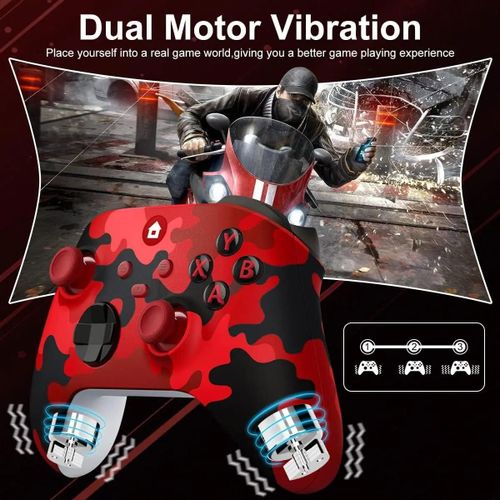 Manette De Jeu Filaire Avec Touristo-Vibration, Manette De Jeu, Manette De Jeu, Compatible Avec Ps3, Switch, Windows 11, 10, 8/7 Pc, Ordinateur Portable, Création Tv, 2m-Camouflage Red
