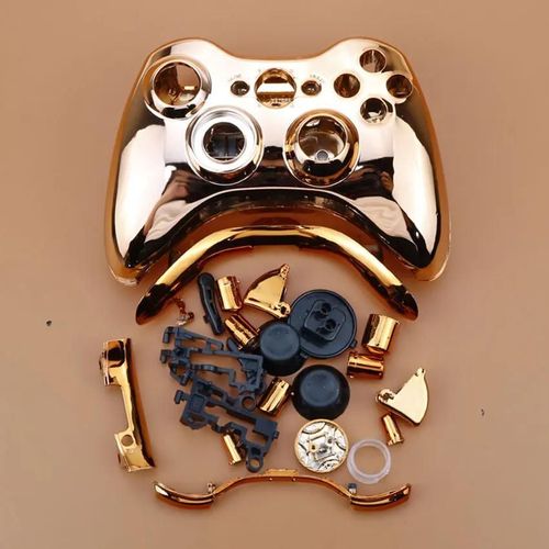 Boîtier En Plastique Chromé Rigide Pour Manette Sans Fil Xbox 360, Coque Avant Et Arrière Avec Boutons Complets-Chrome Orange