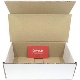 lbgwp60-Lot De 50 Boîtes En Carton Automatiques | Dimensions 21 X 10 X 7 Cm | Canal Simple Et Blanc | Pour Expéditions Et Déménagements | Fabriqué En Espagne