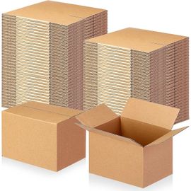 lbgwp60-Lot De 55 Petites Boîtes D'Expédition En Carton Ondulé Avec Couvercles Pour Déménagement Et Entrepr , 10 X 10 X 15 Cm