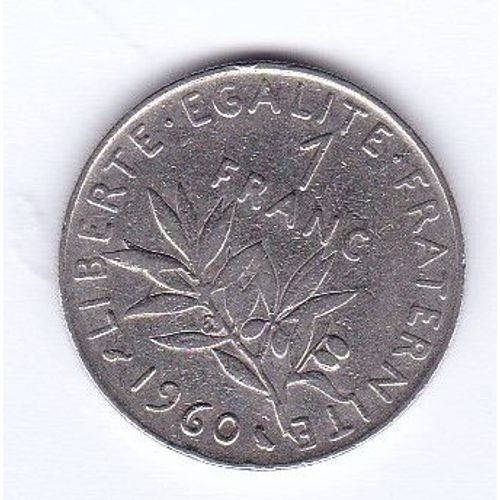 Monnaie Piece 1 Francs 1960 Gros O Tranche Striée
