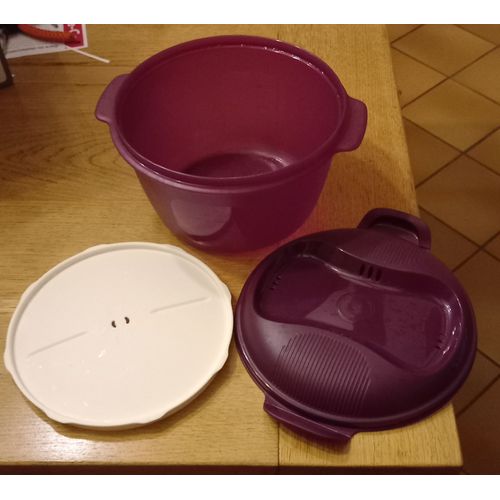 Tupperware - Cuiseur À Riz Et Autres Céréales - 15cm De Hauteur Avec Couvercle Pour 27cm De Largeur Avec Les Oreilles Du Bol Environ