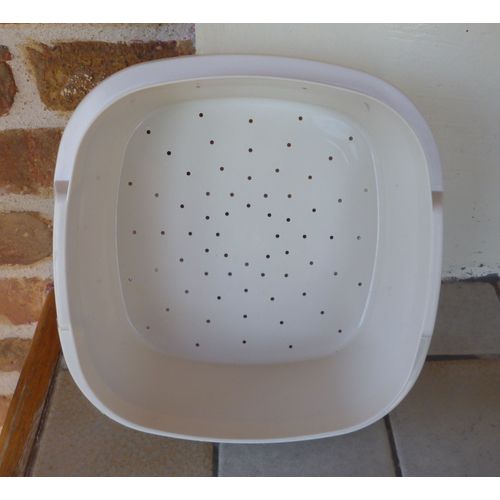 Panier Vapeur Égouttoir Carré - Tupperware - 22x22x10cm Environ - Années 70/80
