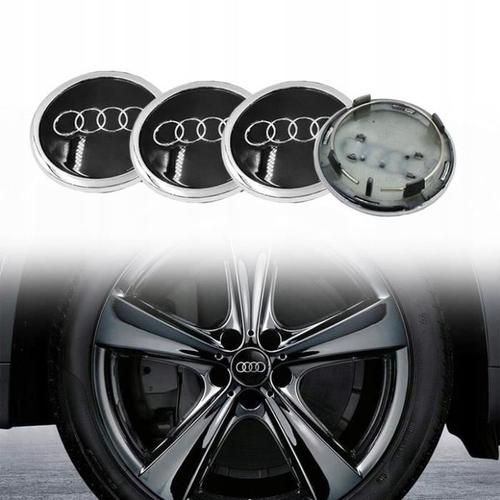 4 X 69mm Audi Noir Logo Caches Moyeu Centre Roue Enjoliveur Oe.4b0601170a